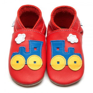 Inch Blue Baby Shoes - Toot Train Red
