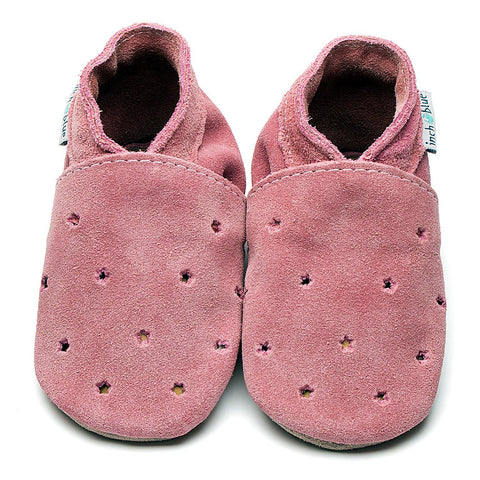 Inch Blue Baby Shoes - Milky Way Dusky Pink Suede