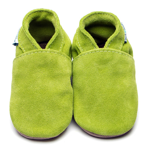 Inch Blue Baby Shoes - Plain Citrus Green Suede