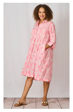 Laila Cotton Tunic Dress - Pink