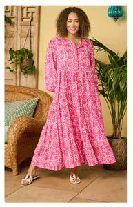 Nikkita Cotton Maxi Dress - Pink