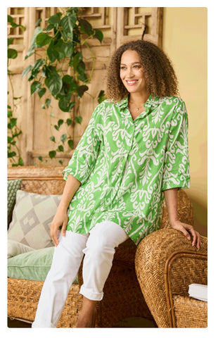 Maya Cotton Tunic - Green