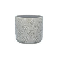 Medium Ceramic Artichoke Plant Pot Cover - Grey