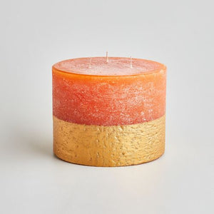cadeauxwells - Orange & Cinnamon Multi-wick Gold Dipped Pillar Candle - St Eval Candles - Candles