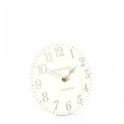 cadeauxwells - 6" Arabic Mantel Clock White Linen - Art Marketing - Homewares