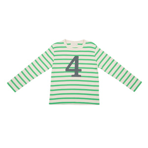 Striped Number T Shirt - Gooseberry & Cream 4-5 Years