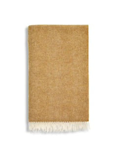Bronte Herringbone Shetland Throw - Gold
