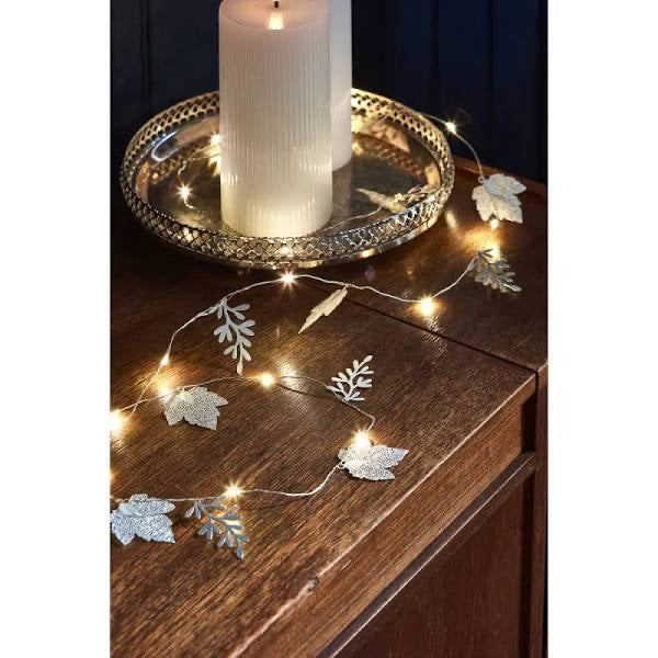 Silver Shimmer Leaf Lights