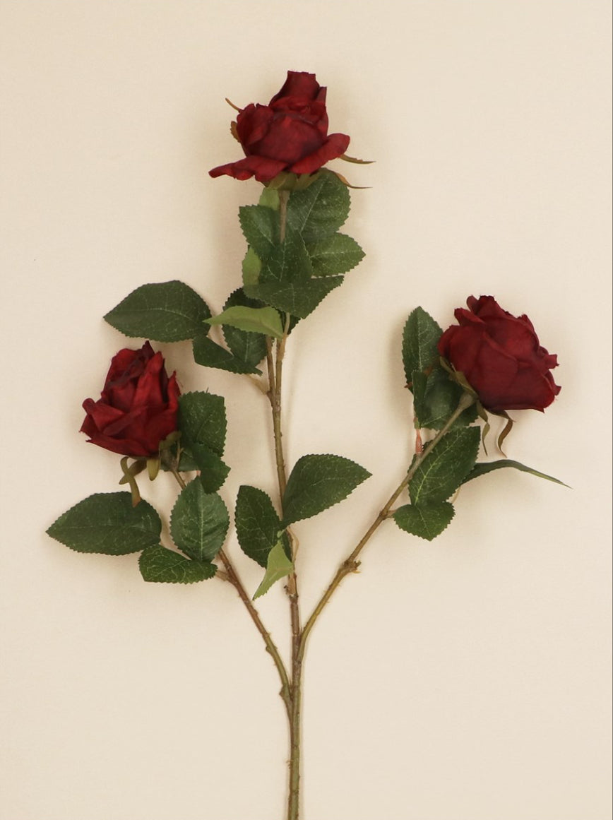 Antique Burgundy Roses Spray
