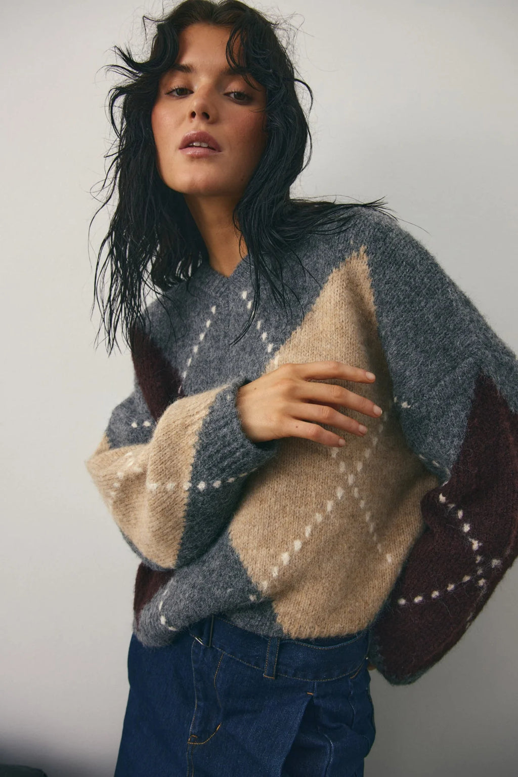 Lai Knit Jumper - Medium Grey Mix