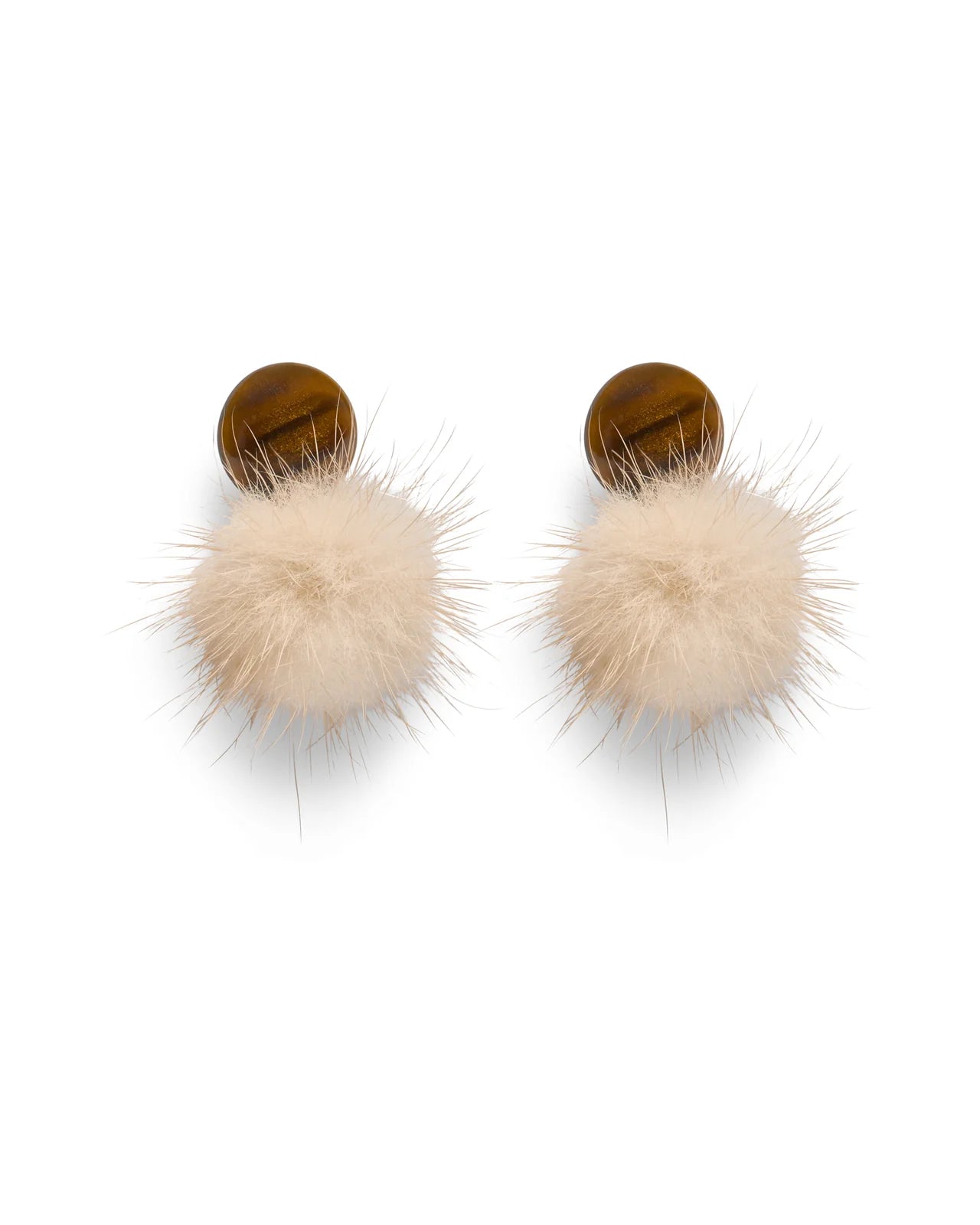 Battle Fluffy Earrings - Caramel
