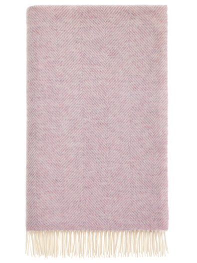 Bronte Herringbone Shetland Throw - Sugared Almond