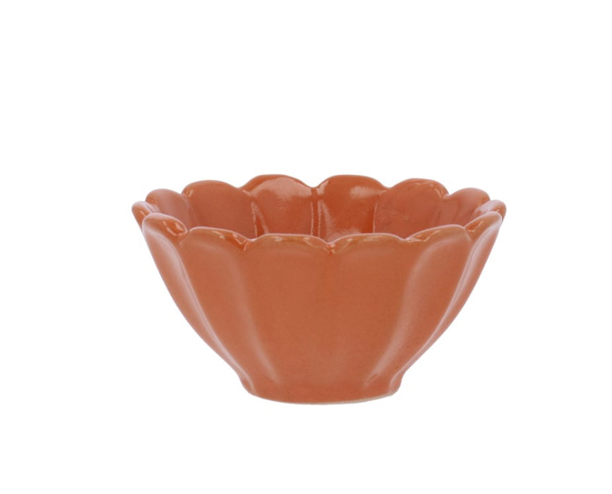 Orange Stoneware Fluted Mini Bowl