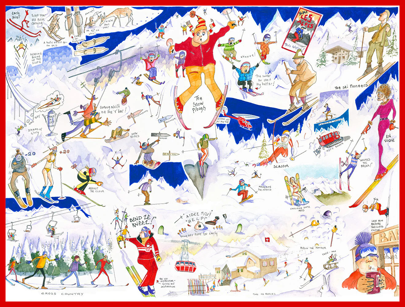 Tim Bulmer 1000 Piece Jigsaw Puzzle- Skiing