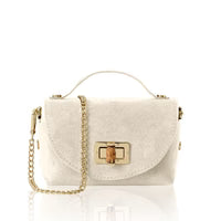 Small Suede Evening Bag with Buckle