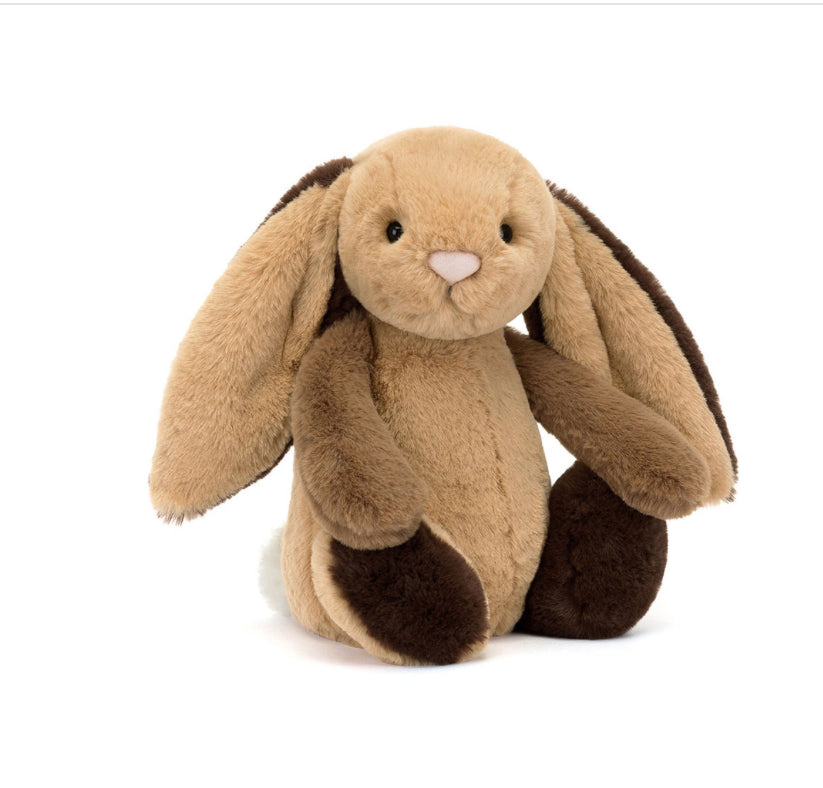 Bashful Brown Patchwork Bunny Medium