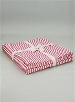 Red Cotton Mix Stripe Tablecloth, 160x250cm