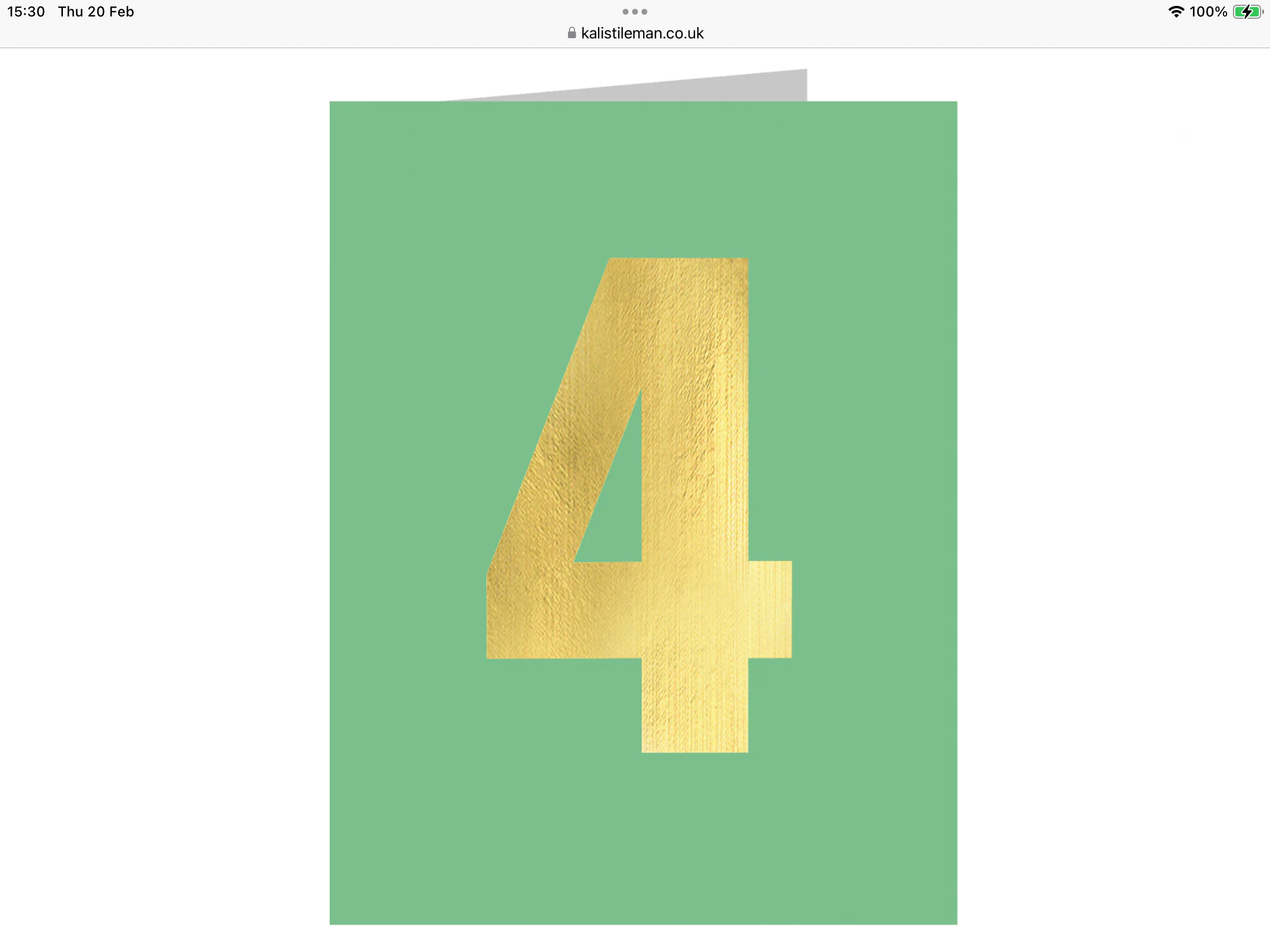 Gold Foiled Number 4 Tiddly