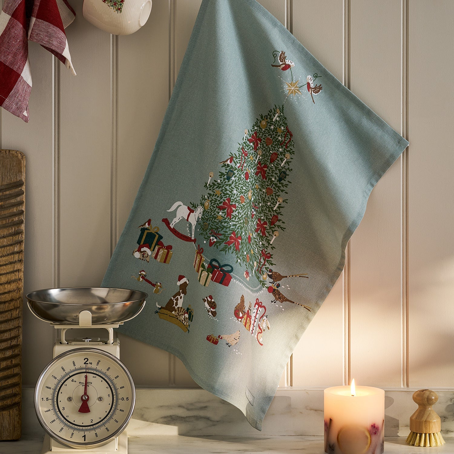 Tea Towel - Cosy Christmas Scene