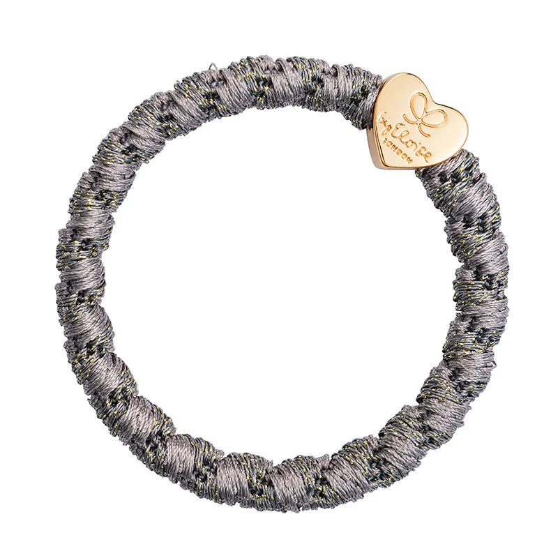 Woven Metallic Gold Heart Thick Bangle Band