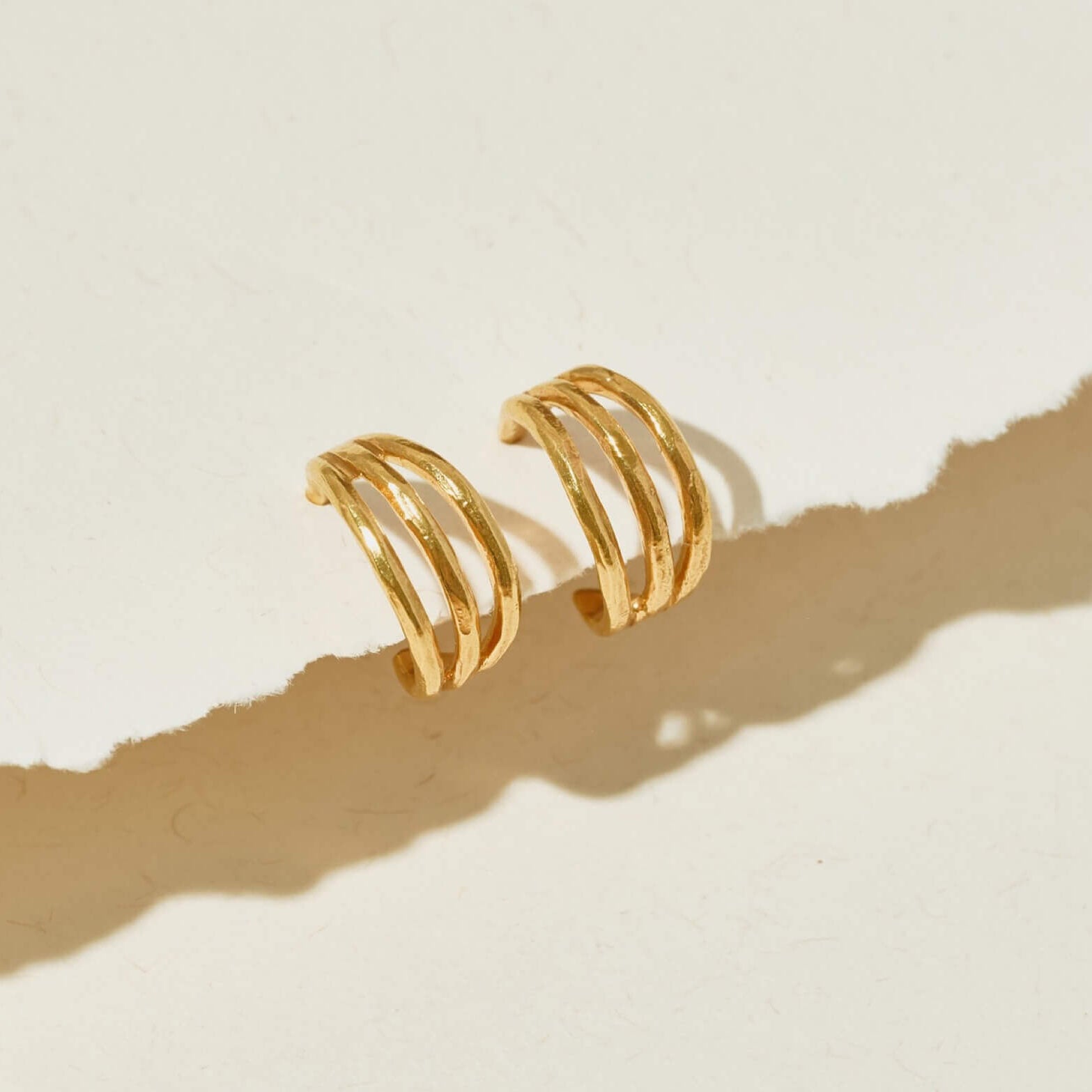 Gold Trio Illusion Studs