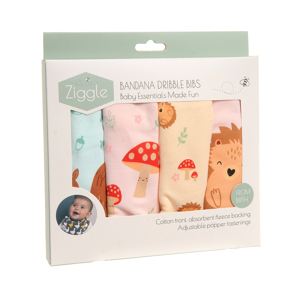 Fun absorbent baby bandana - Woodland Tales