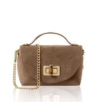 Small Suede Evening Bag with Buckle
