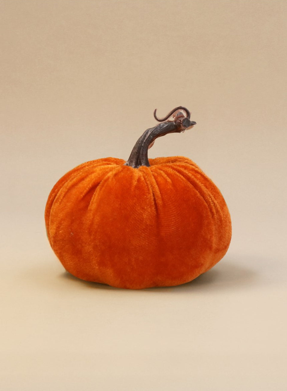 Orange Velvet Pumpkin - Small