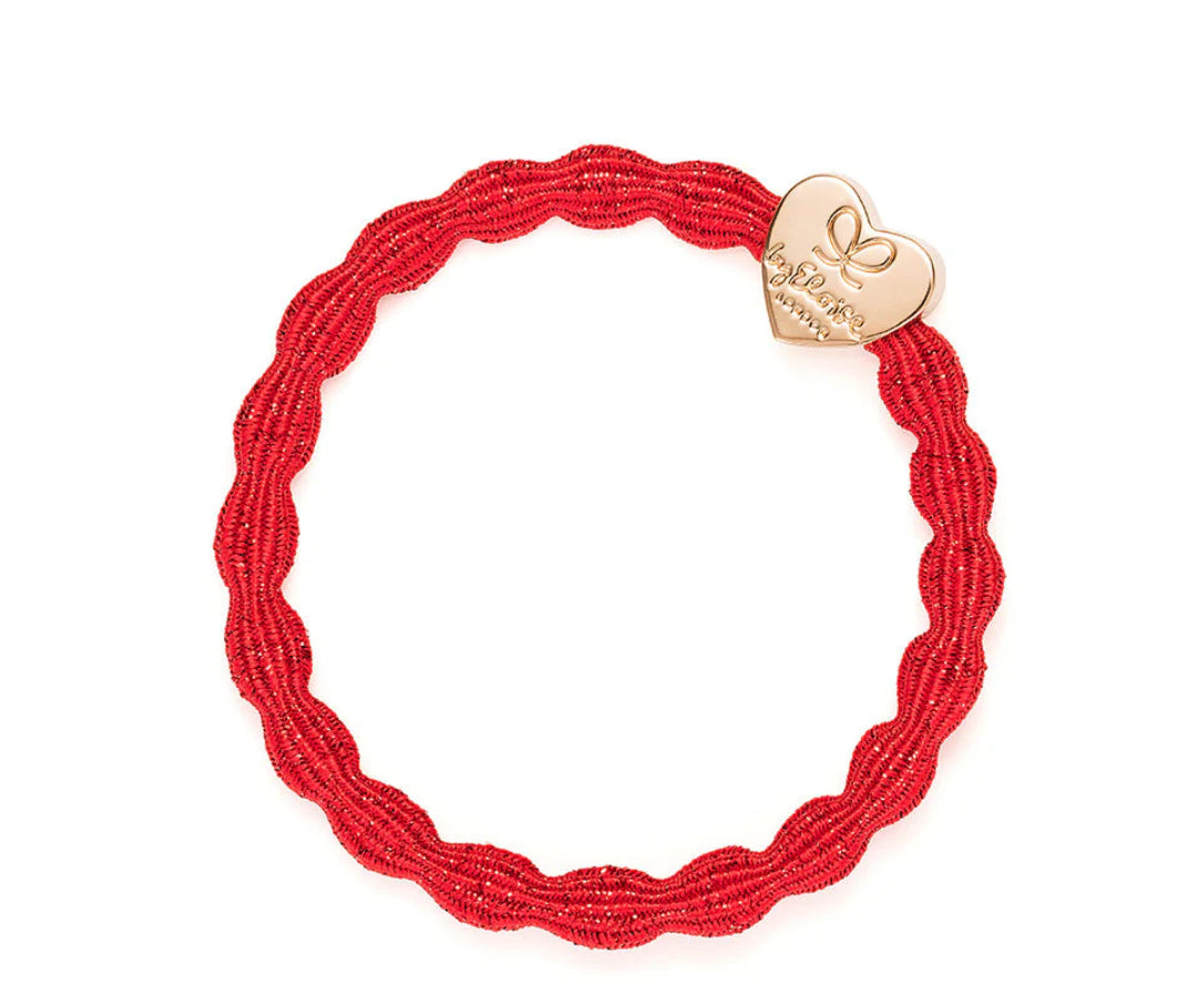 Metallic Gold Heart Thin Bangle Band