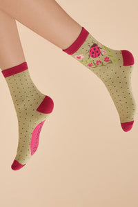 Ankle Socks - Ladybird Sage