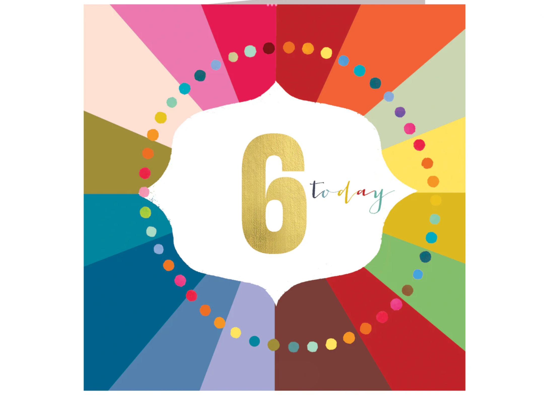 Gold Foiled Number 6 Cloud Card