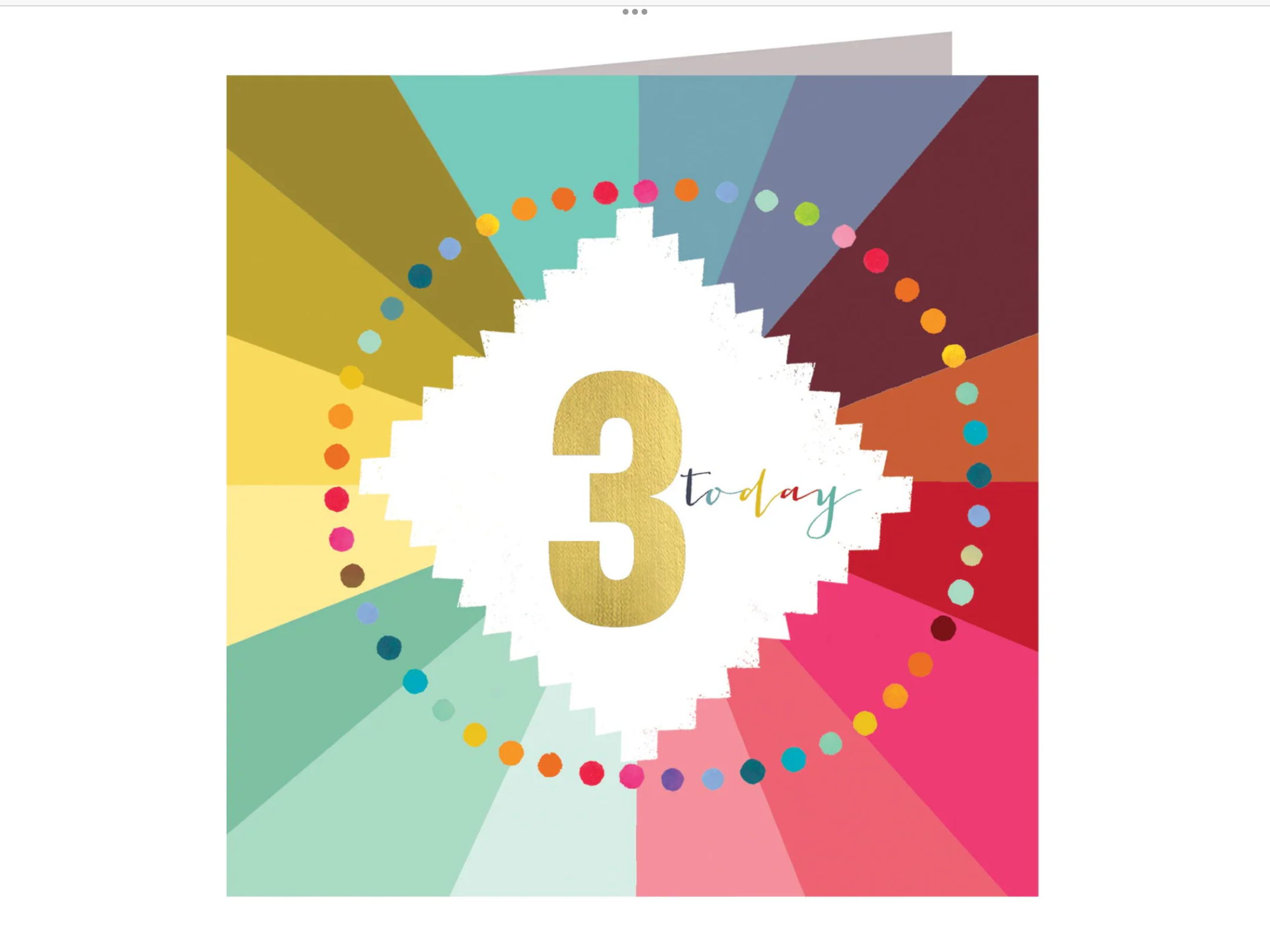 Gold Foiled Number 3 Card