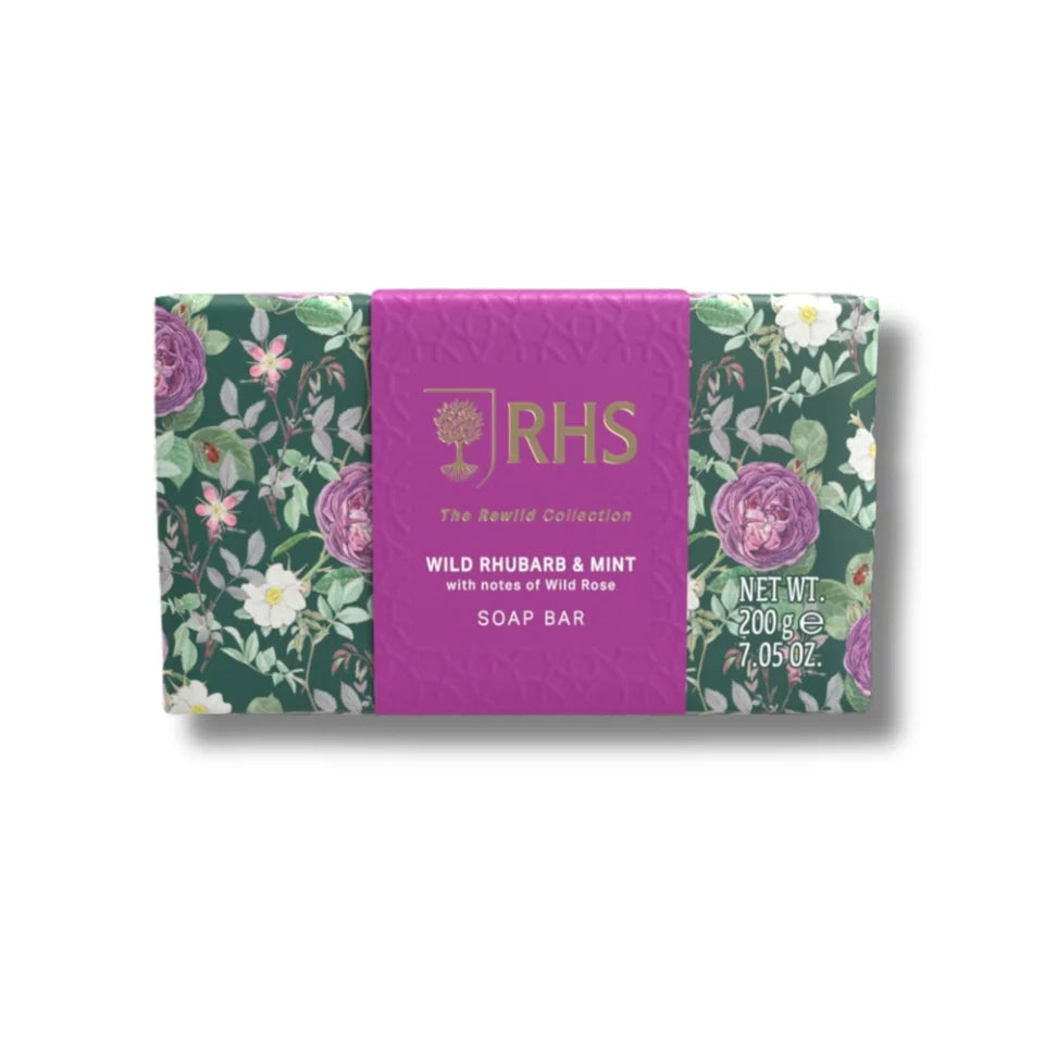 RHS The Rewild Collection 200g Soap - Wild Rhubarb & Mint