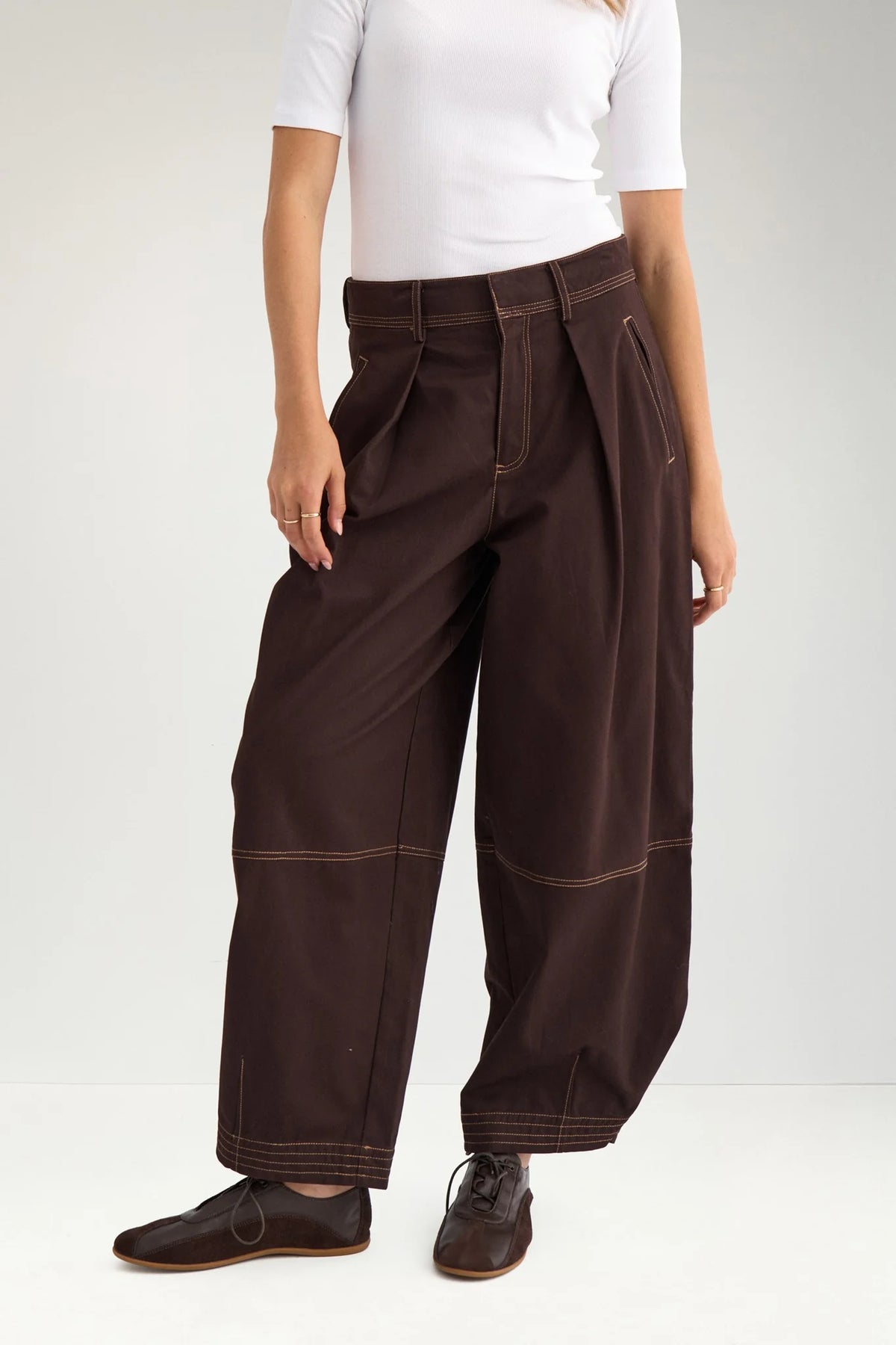 Nukatti Barrel Pants - Chocolate Plum - 30” Leg