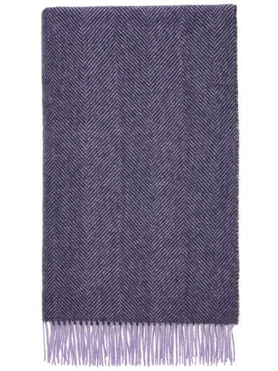 Bronte Herringbone Shetland Throw - Blackcurrant