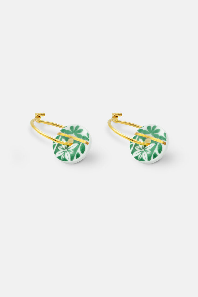 Porcelain Green Delft Earrings