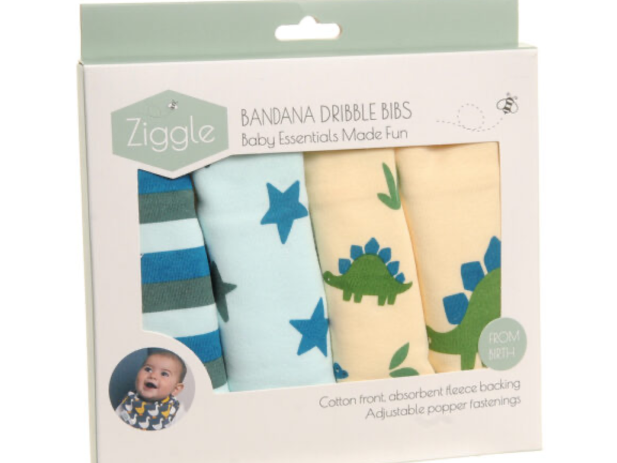 Fun absorbent baby bandana - Dino & Stars