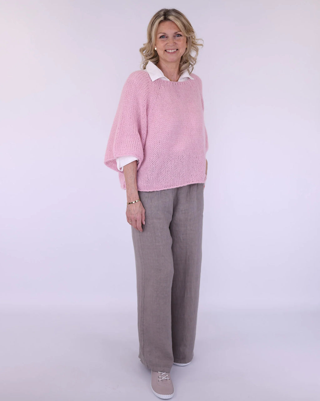 Alpaca Blend Swing Jumper - Pink