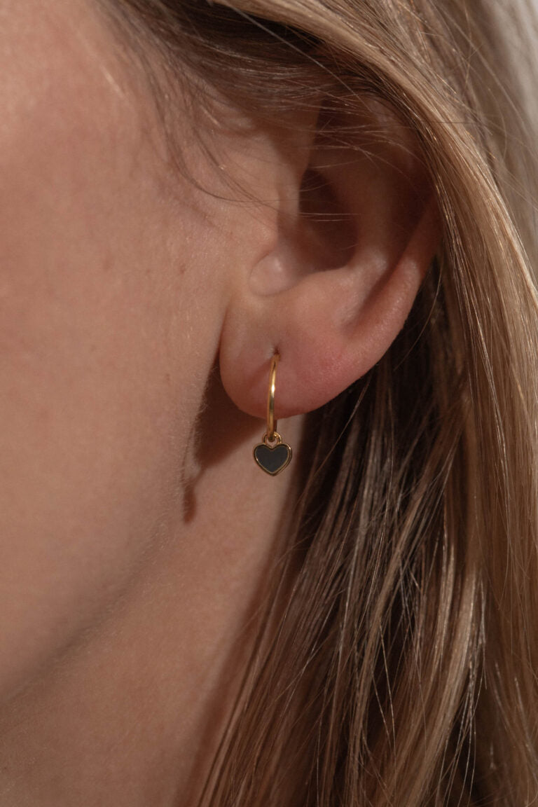 Slate Heart Earrings