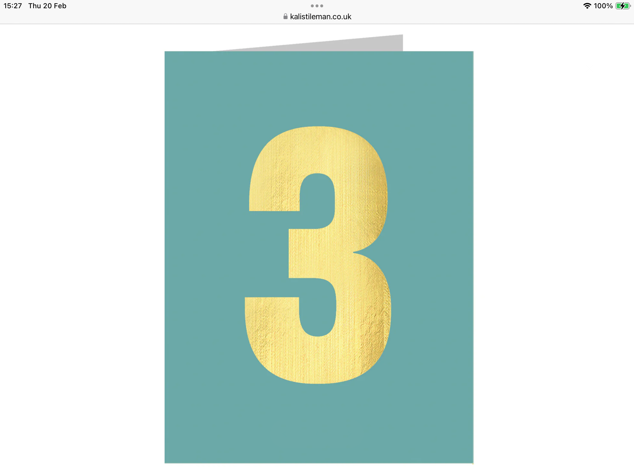 Gold Foiled Number 3 Tiddly