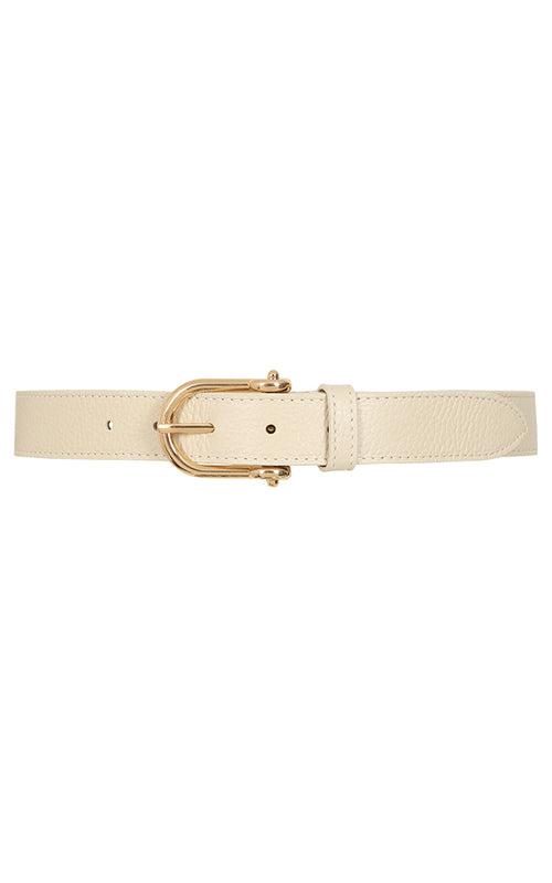 Leather Jeans Belt - Latte