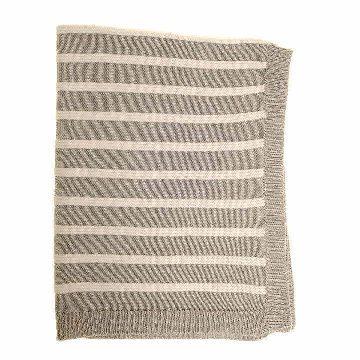 Blanket - Grey and White Stripes Blanket