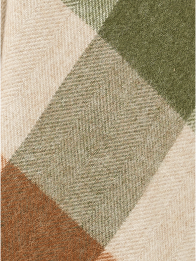 Bronte Block Check/Terracotta Throw - Green