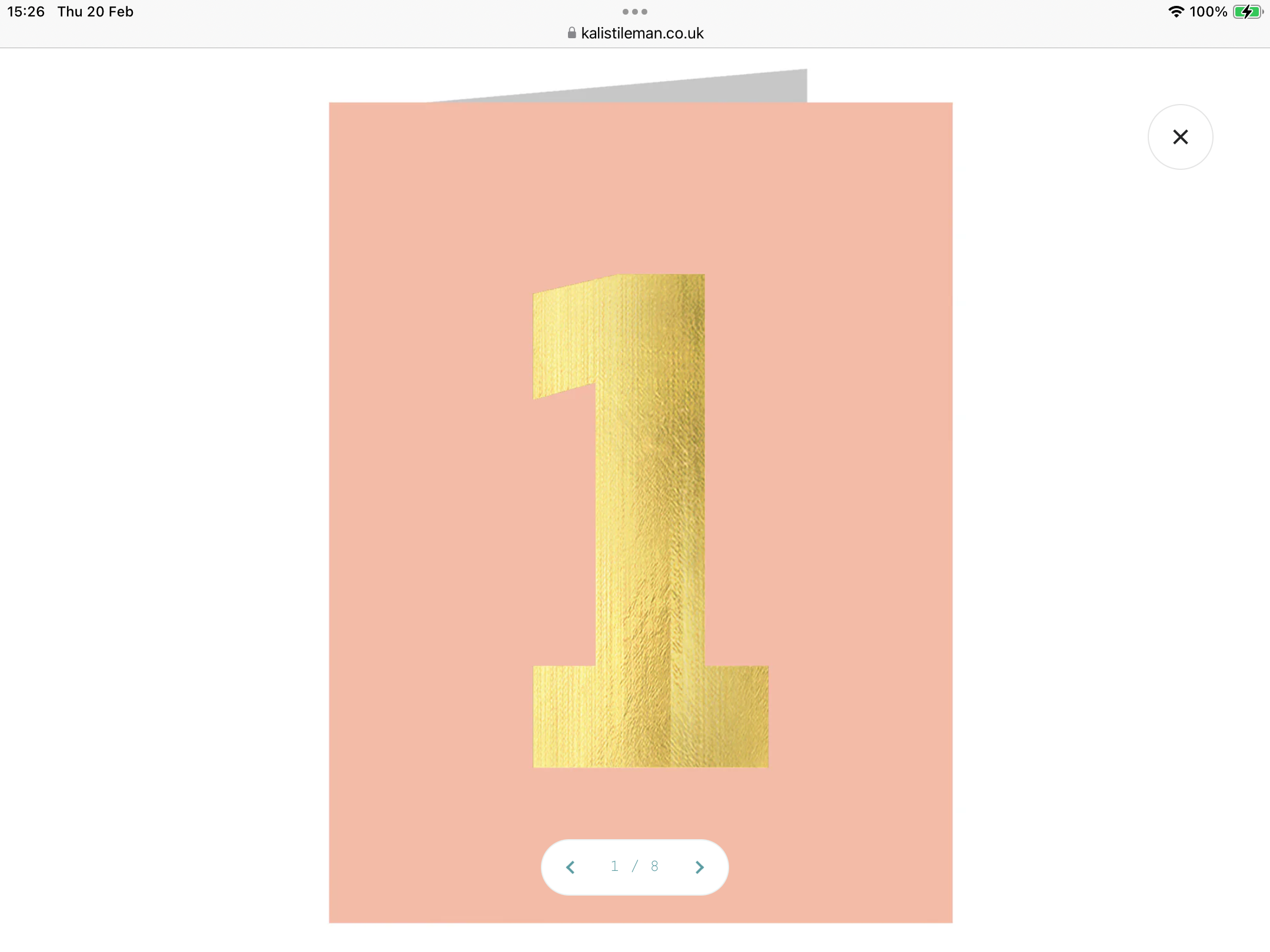 Gold Foiled Number 1 Tiddly Card