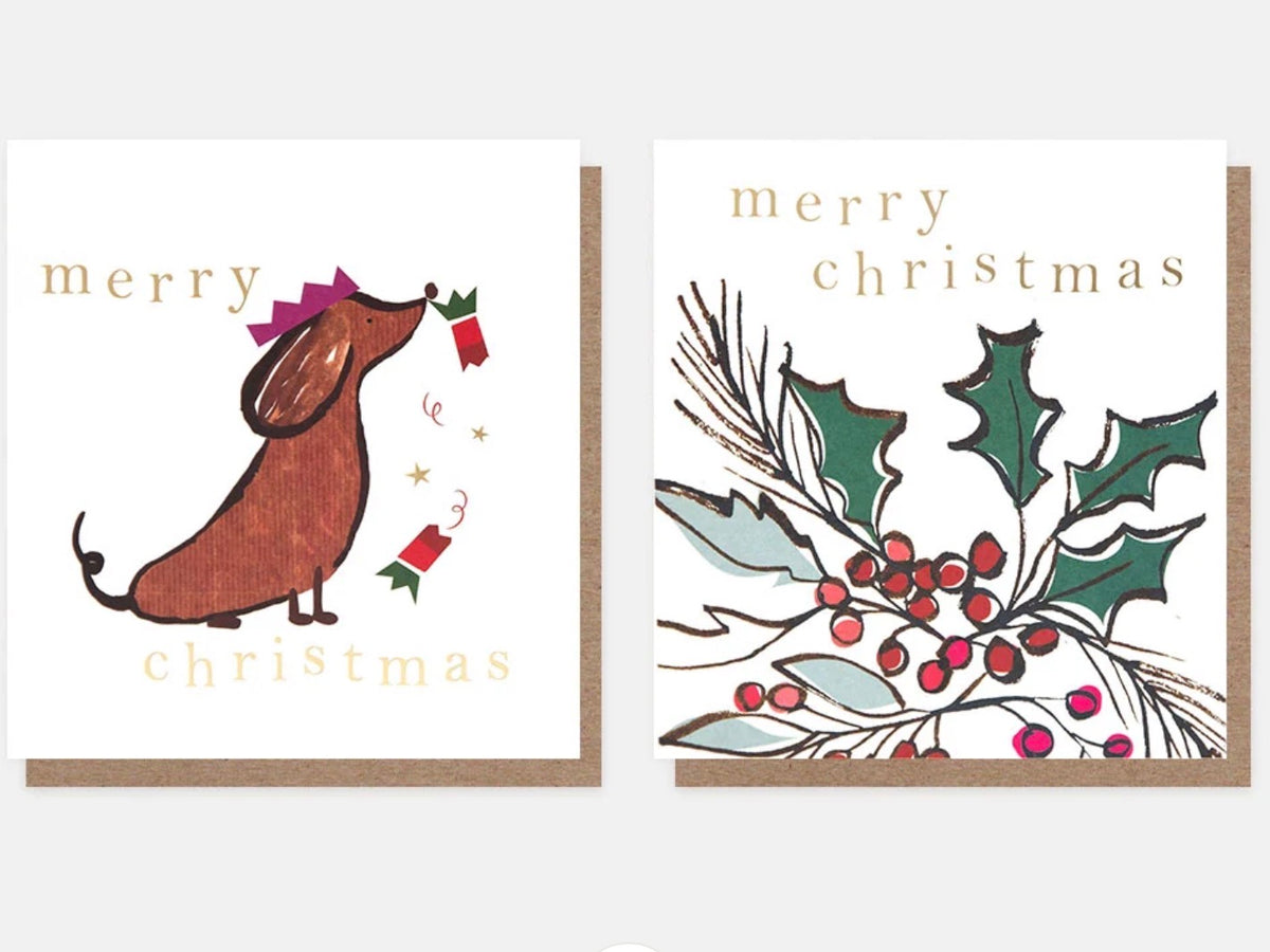 Sausage Dog/Holly & Berries Mixed Charity Pack