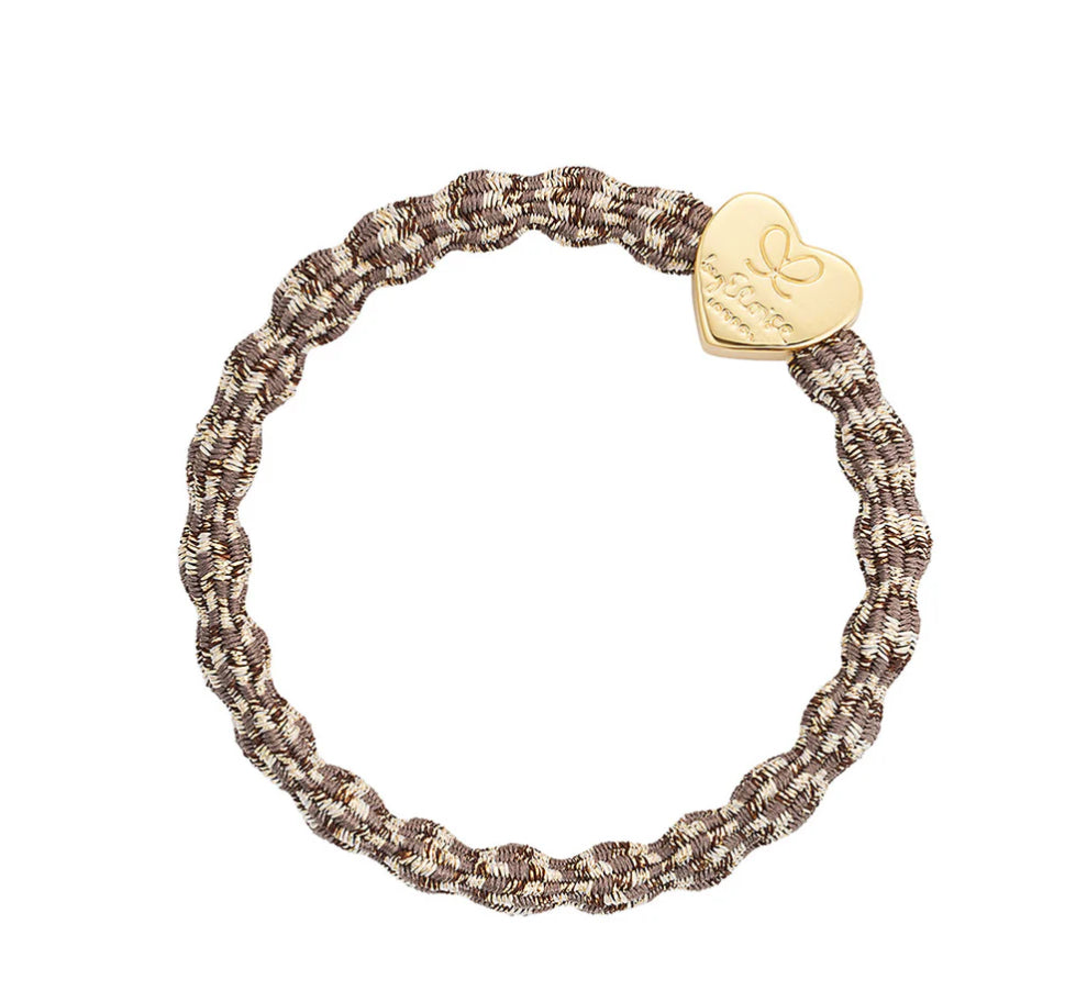 Metallic Gold Heart Thin Bangle Band