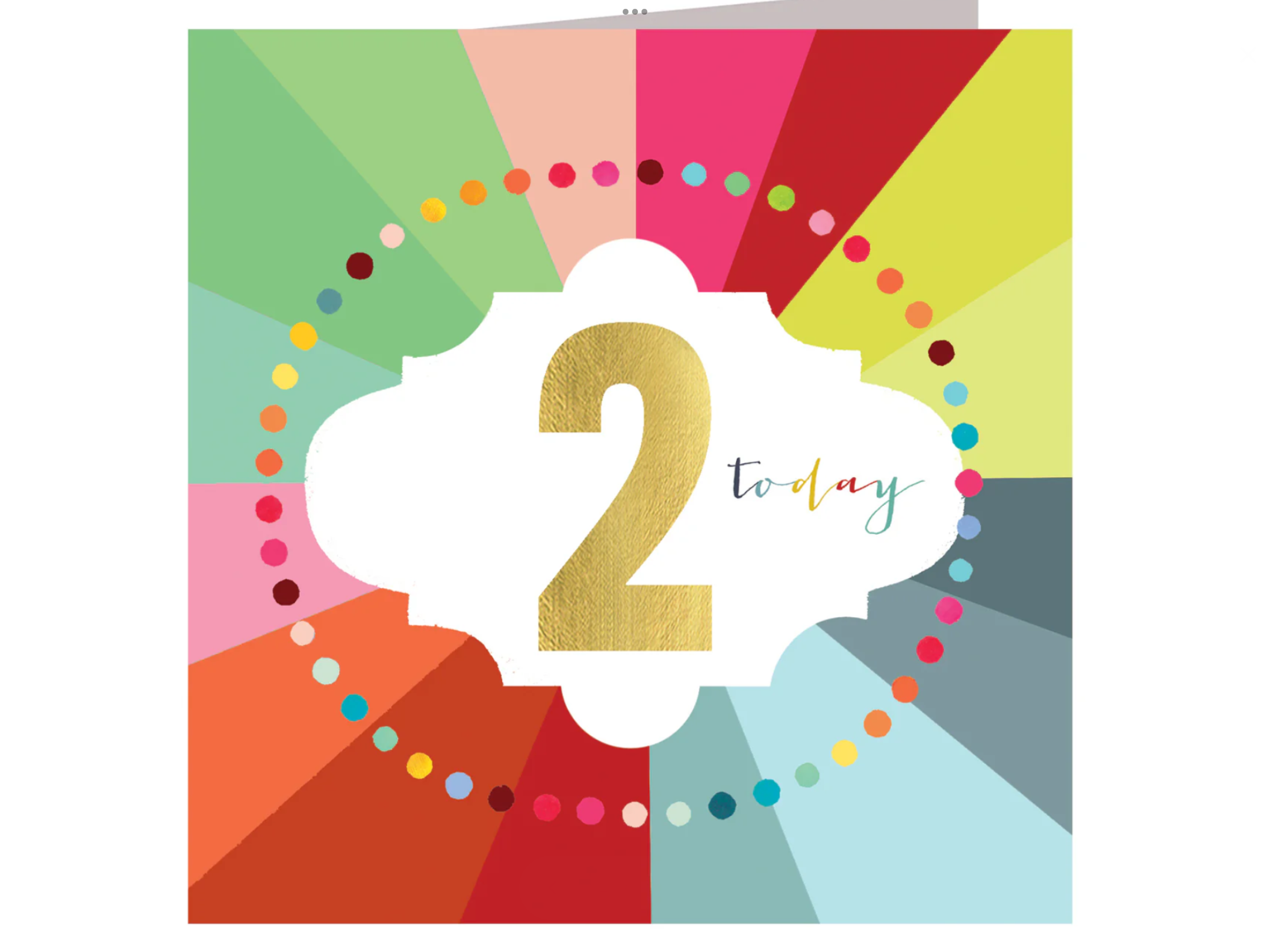 Gold Foiled Number 2 Cloud Card