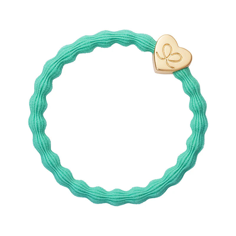Gold Heart Thin Bangle Band