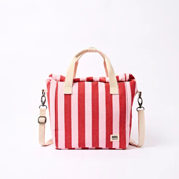 Hampstead Lunch Bag in Strawberry Stripe Cotton Canvas