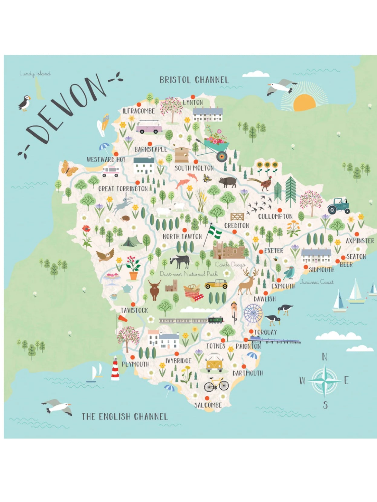 Map of Devon